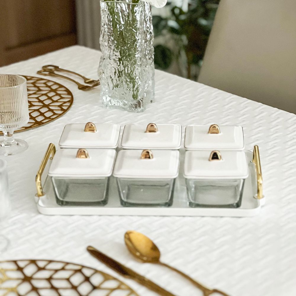 Elegant Dip Bowls with Porcelain Lid