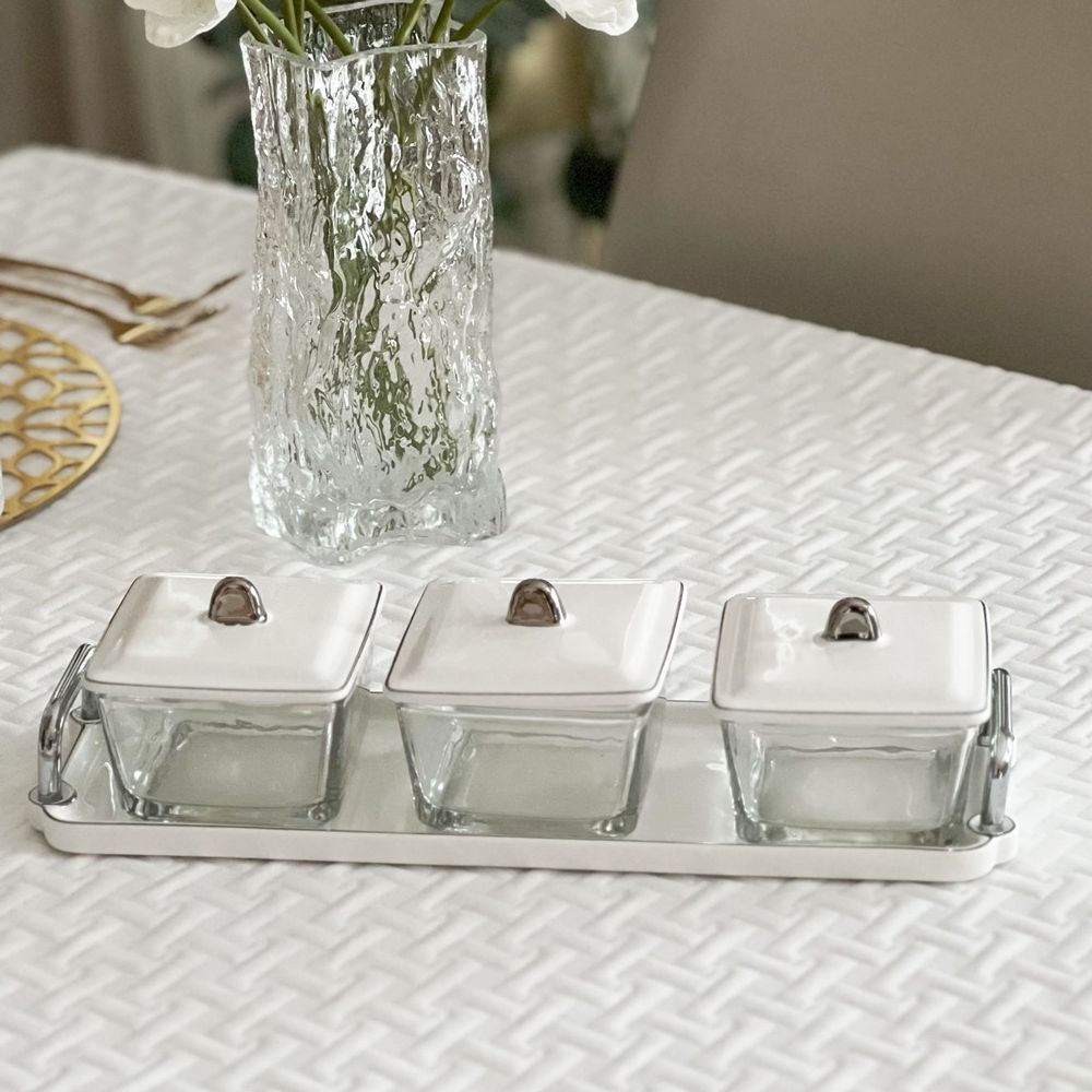 Elegant Dip Bowls with Porcelain Lid