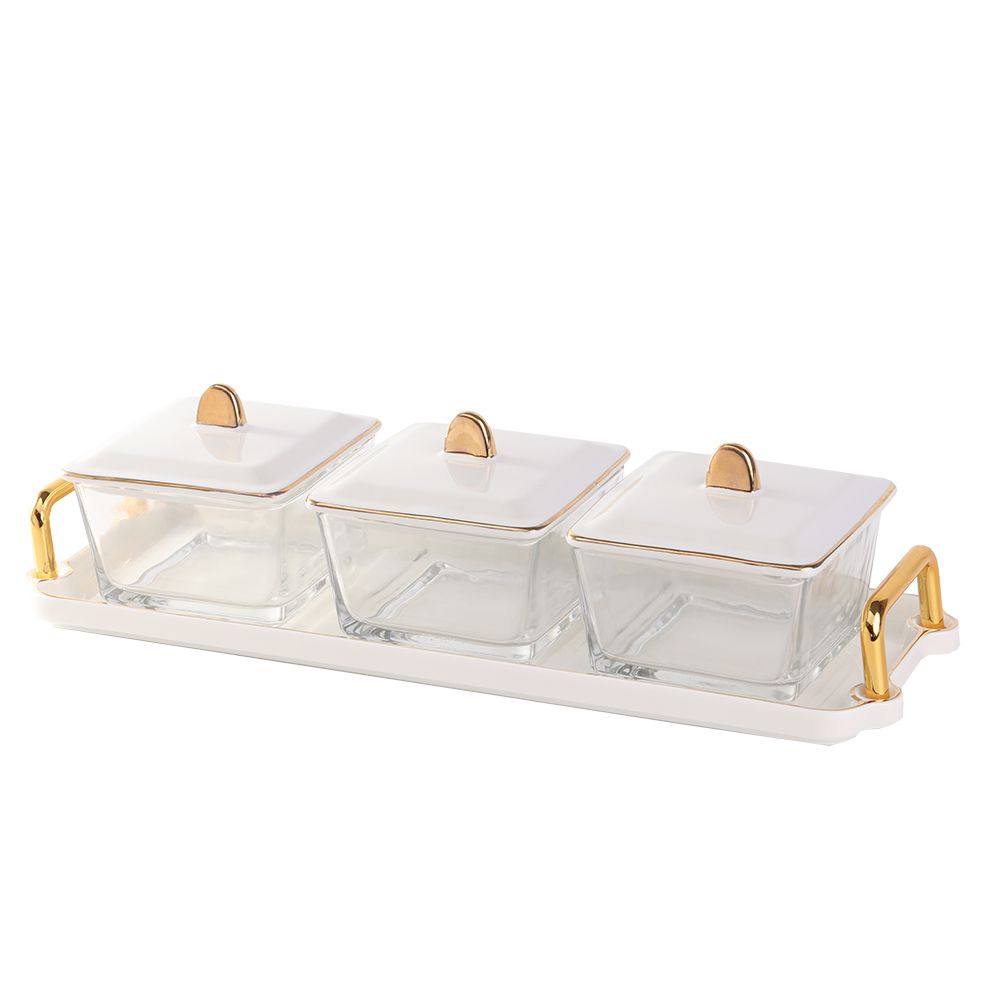 Elegant Dip Bowls with Porcelain Lid