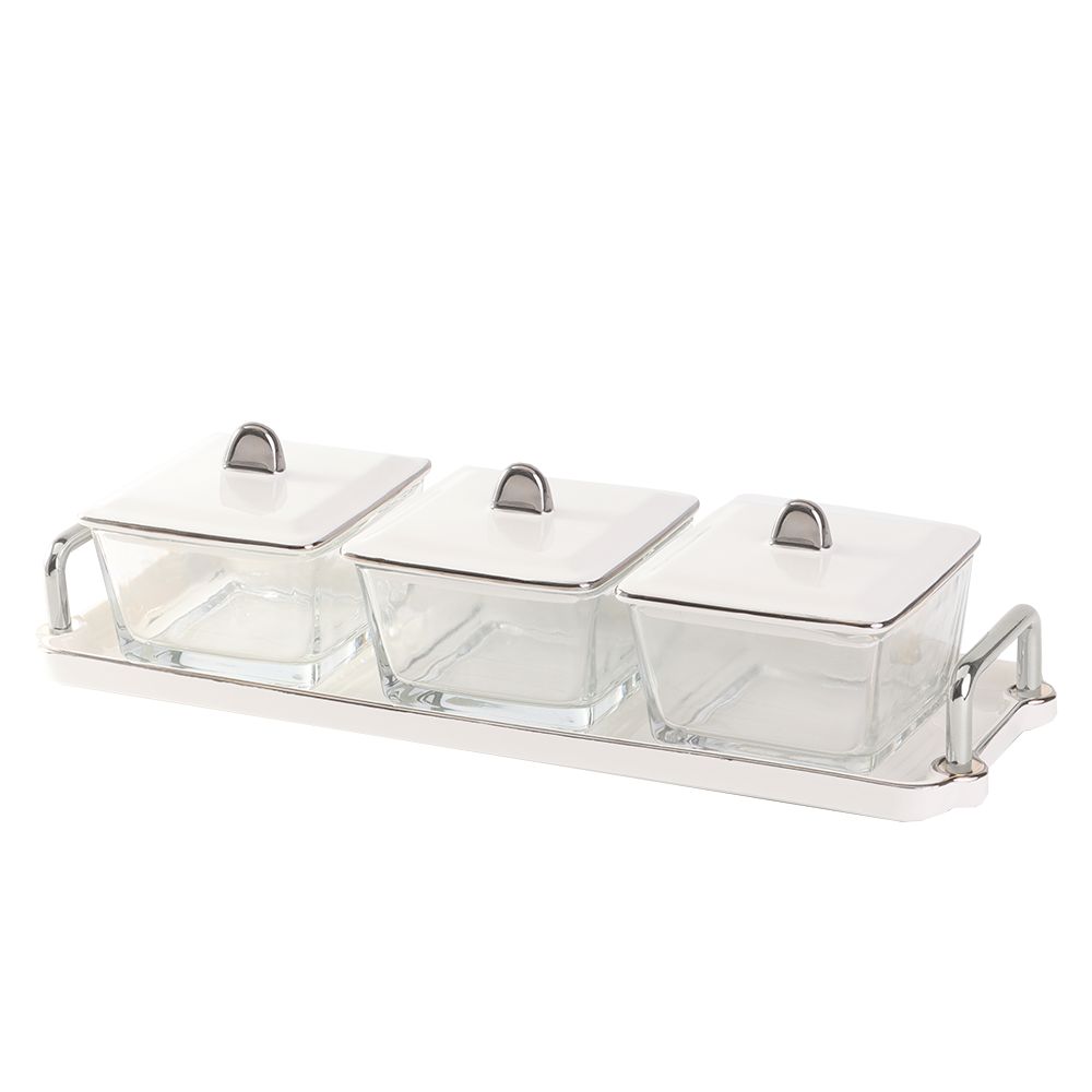 Elegant Dip Bowls with Porcelain Lid