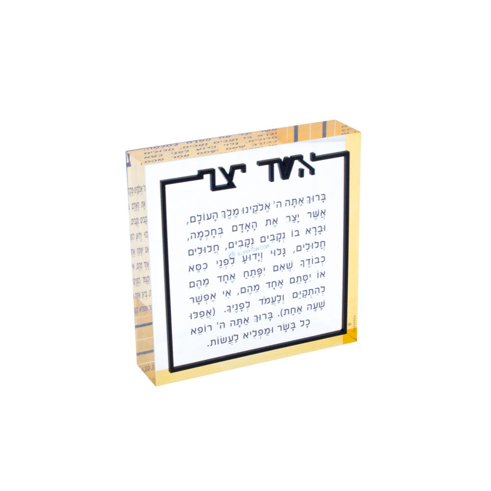 Amber Lucite Asher Yatzar Block