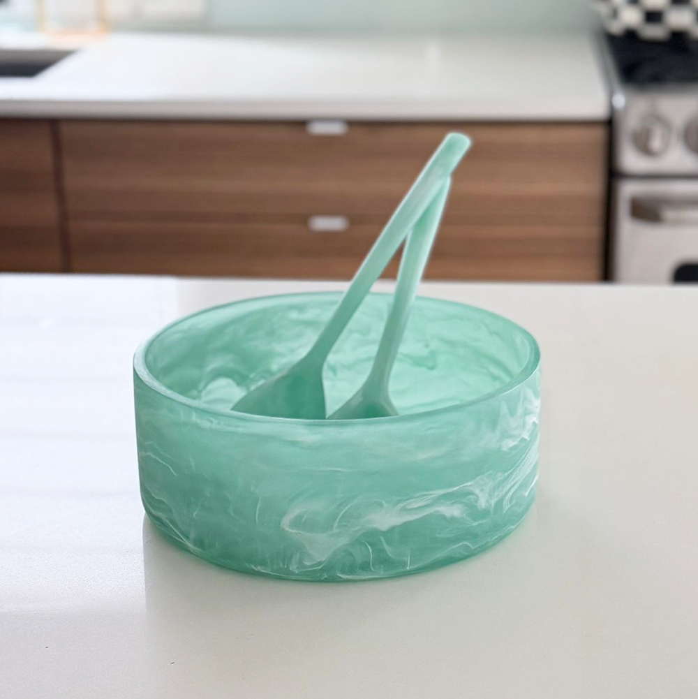 Resin Sage Green Salad Bowl