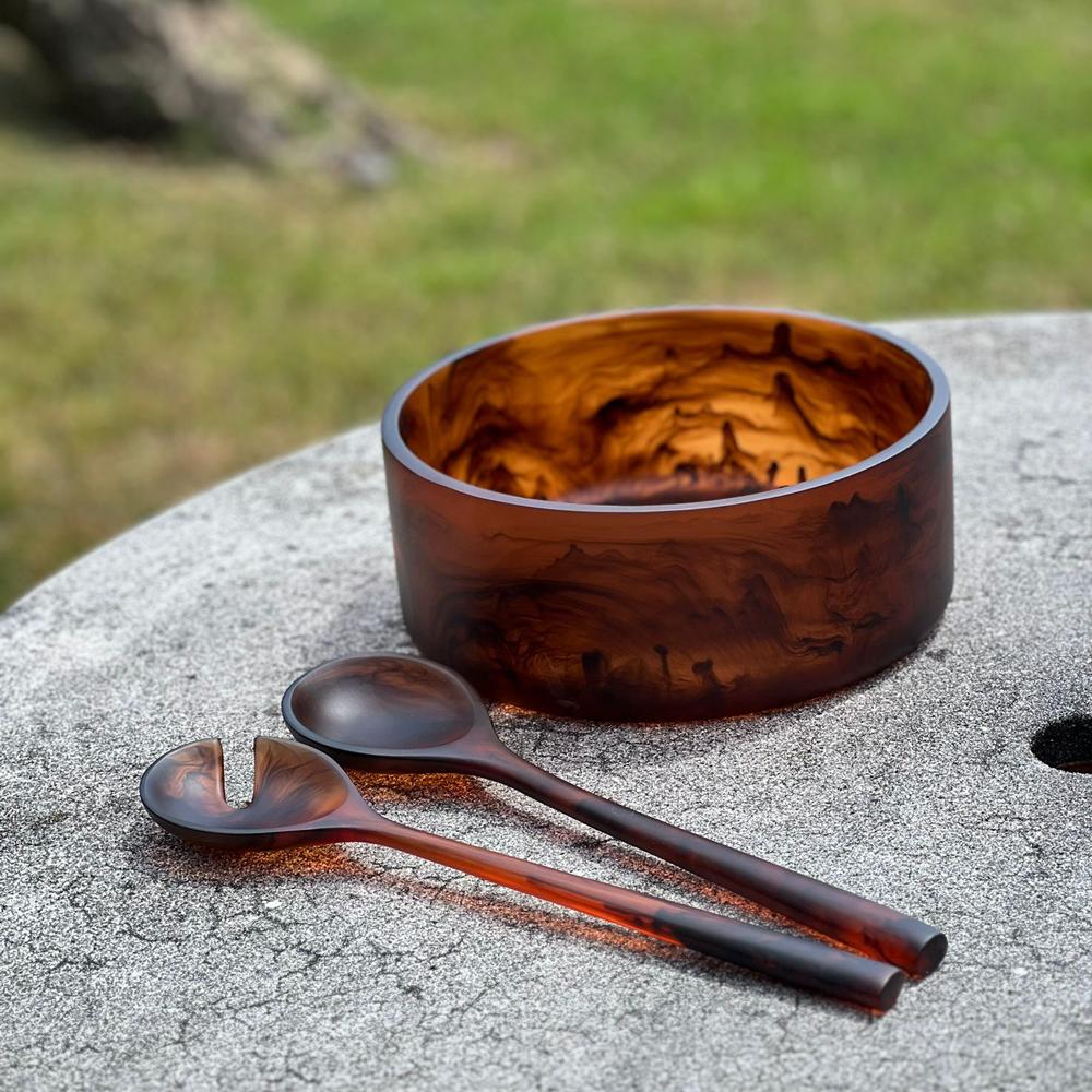 Resin Espresso Mist Salad Servers