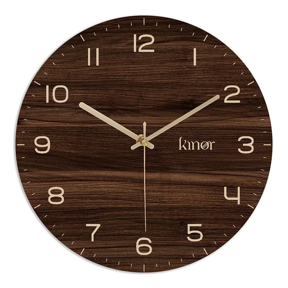 Glass Wall Clock Wood