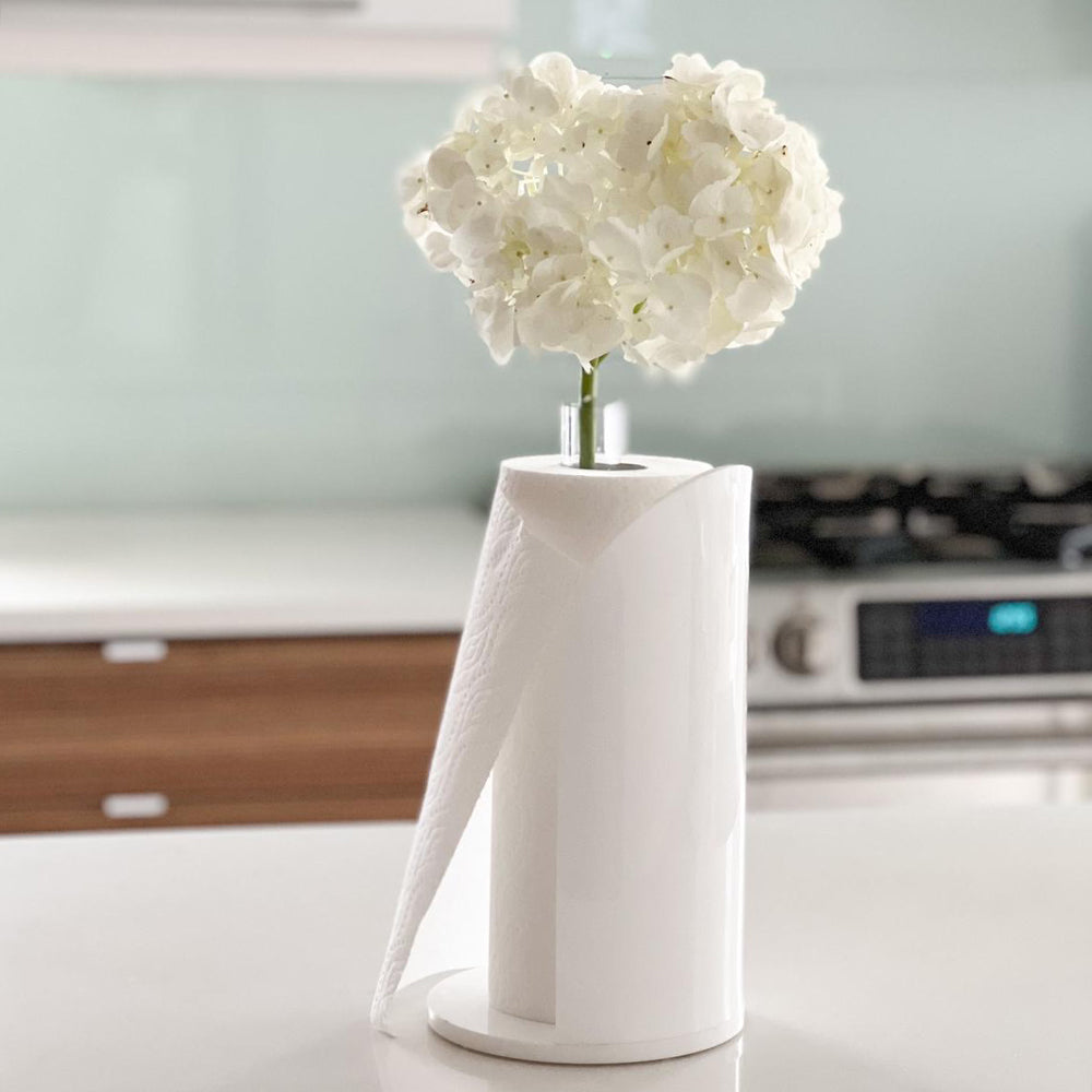 Lucite Paper Towel Display Stand with Vase