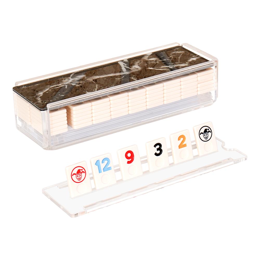 Lucite Rummy Game Black Marble