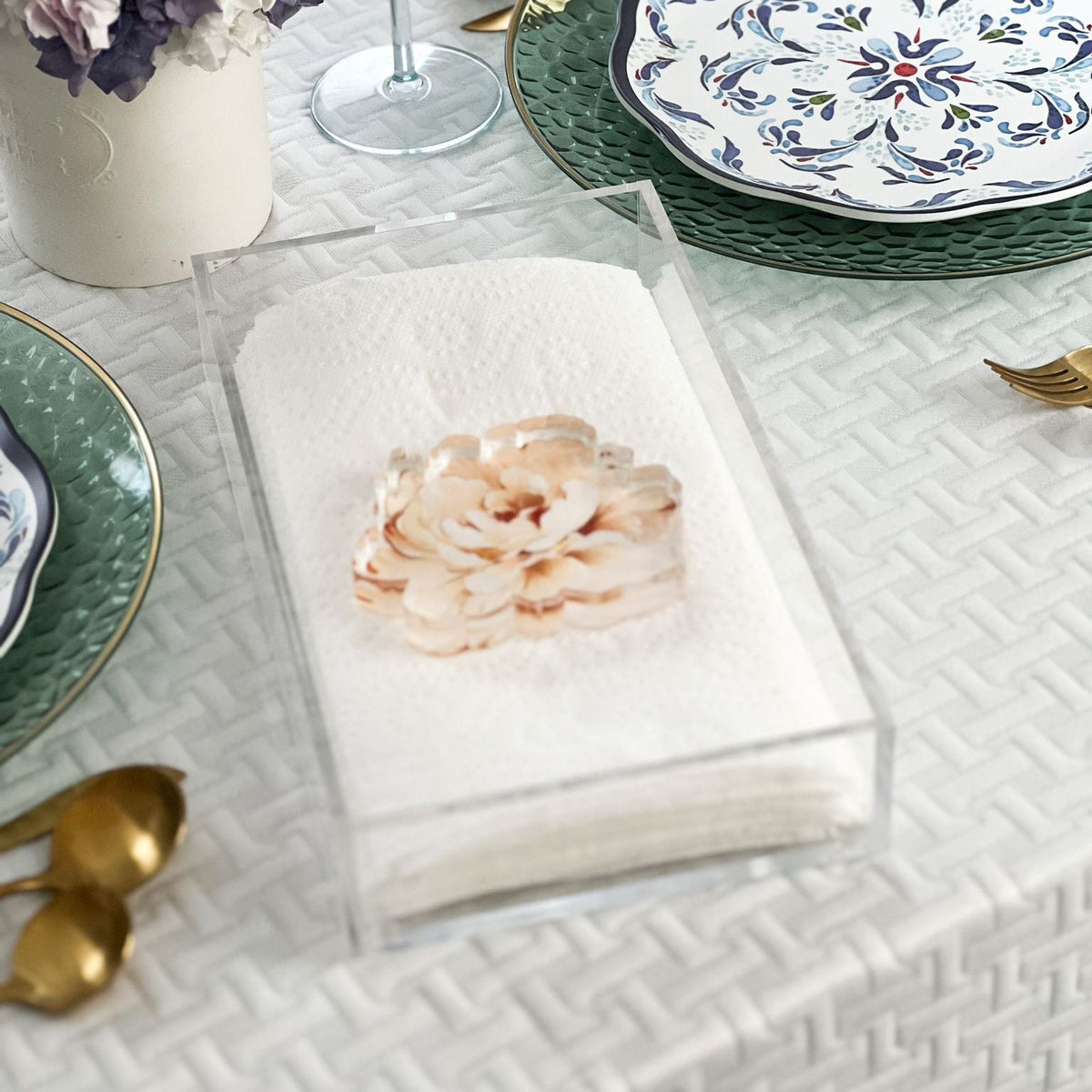 Paper Towel Box with Flower