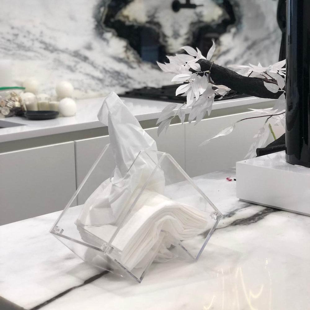 The Lucite Angled Tissue Box