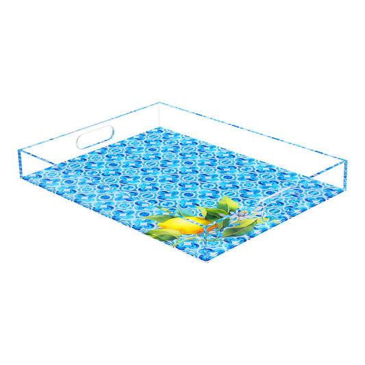 Blue Design Lucite Tray
