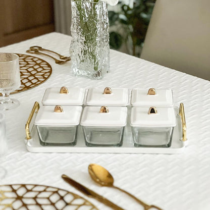 Elegant Dip Bowls with Porcelain Lid