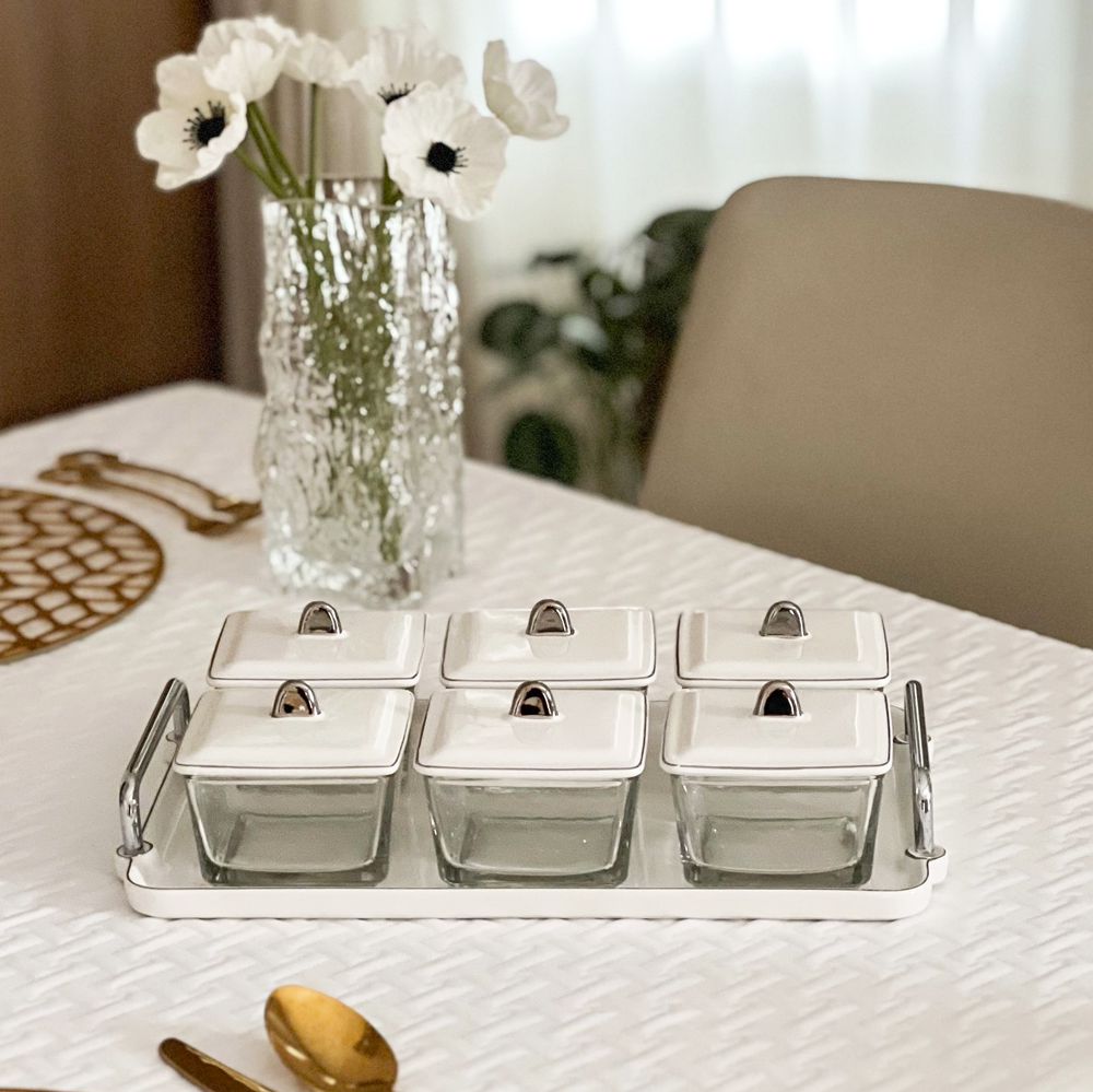 Elegant Dip Bowls with Porcelain Lid