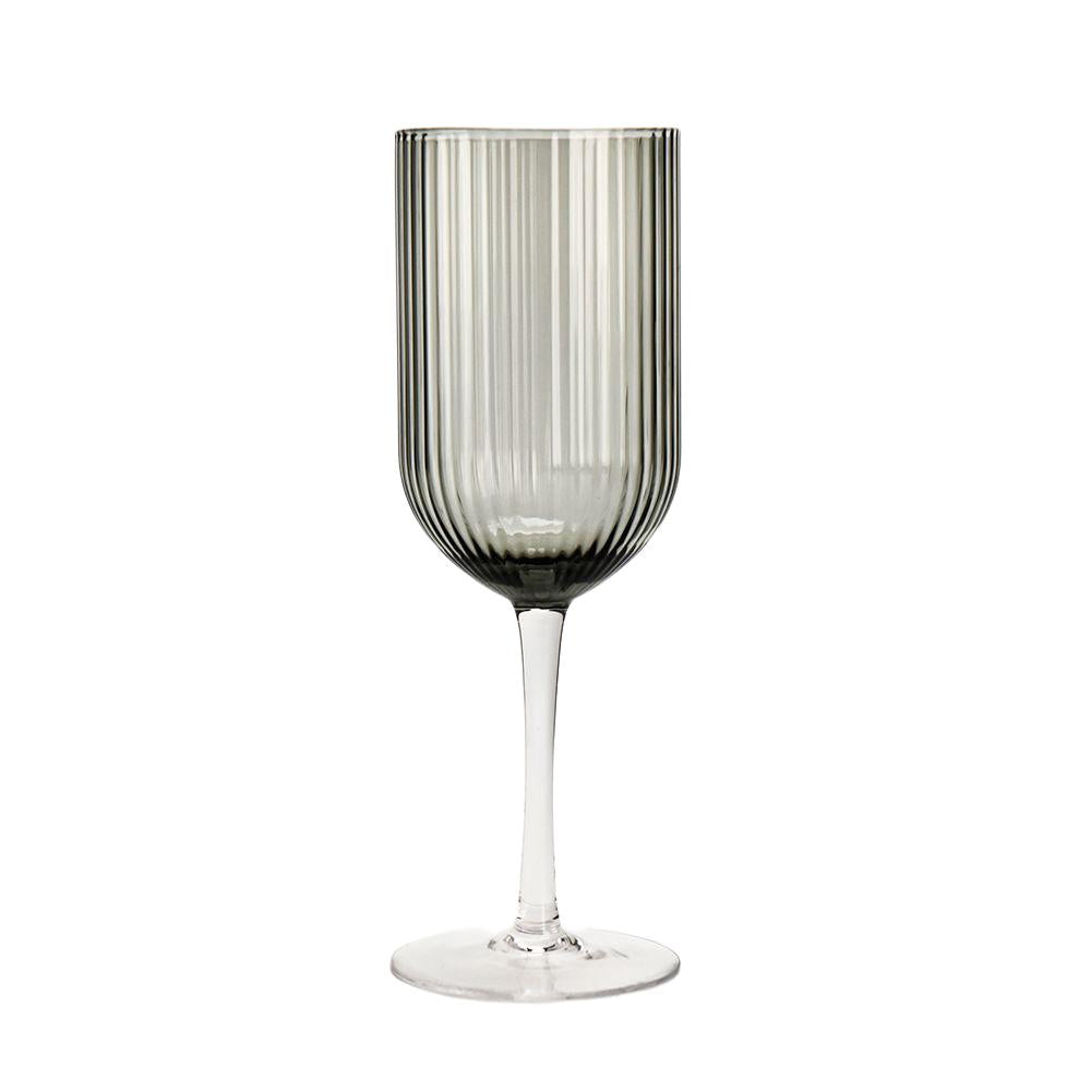 Luxe Ribbed Stem Wine Glasses 6pk