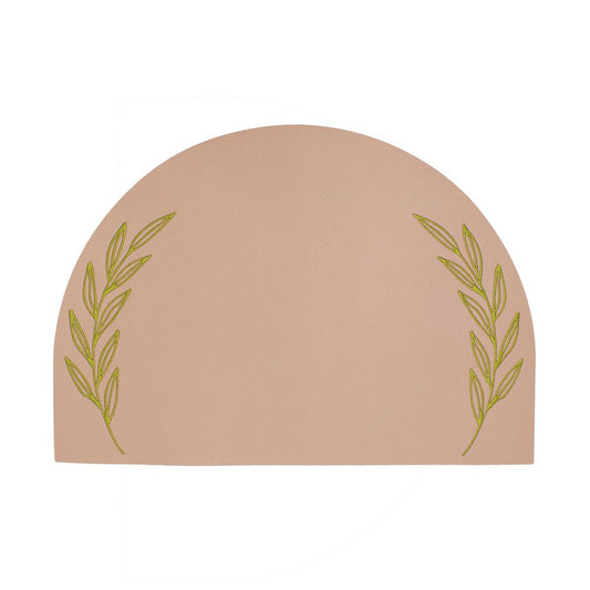 Eucalyptus Embroidered Leatherette Placemat - Set of 4
