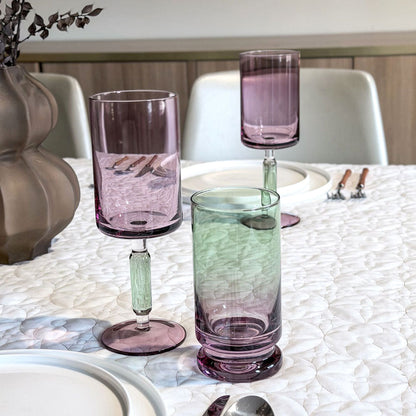 Purple & Green Highball Glasses 6pk