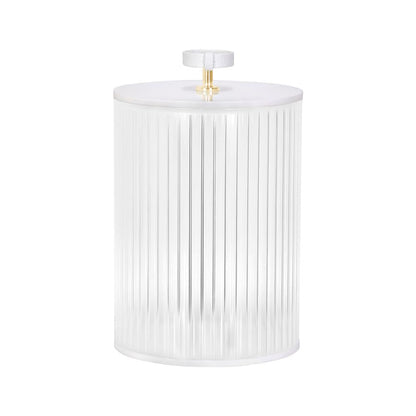 Corrugated Lucite Cookie Jar with Leatherette Handle