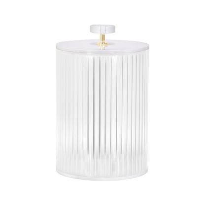 Corrugated Lucite Cookie Jar with Leatherette Handle