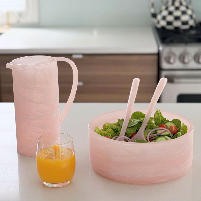 Resin Rose Haven Salad Bowl