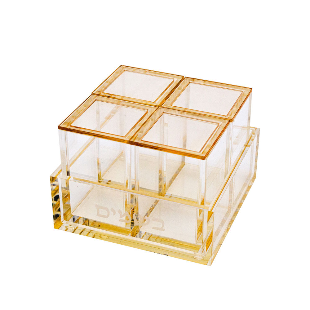 Amber Lucite Besamim Box