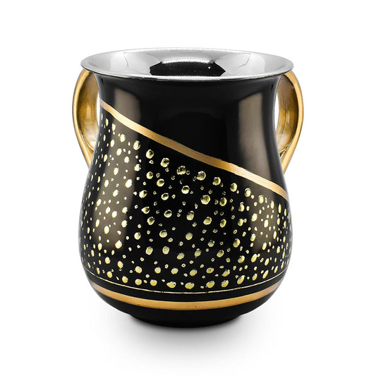 Enamel Wash Cup with Gold Designs