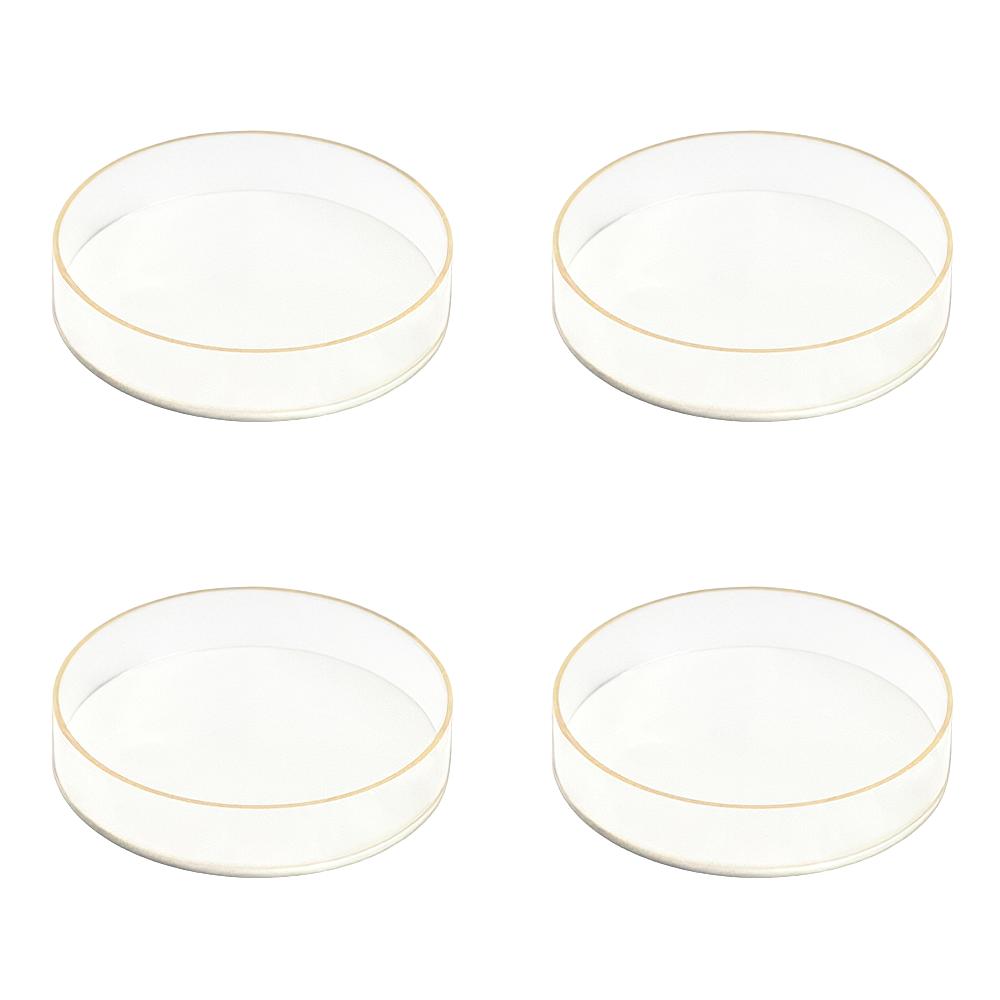 Lucite White & Gold Dessert Plates 4pk