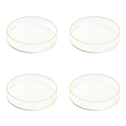 Lucite White & Gold Dessert Plates 4pk