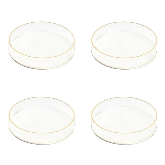 Lucite White & Gold Dessert Plates 4pk