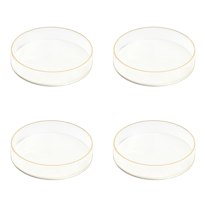Lucite White & Gold Dessert Plates 4pk