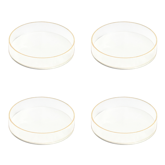 Lucite White & Gold Dessert Plates 4pk