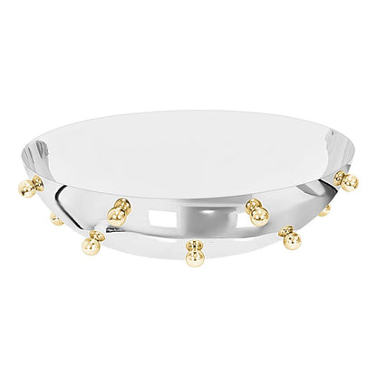 Stainless Steel Salad Bowl With Gold Balls