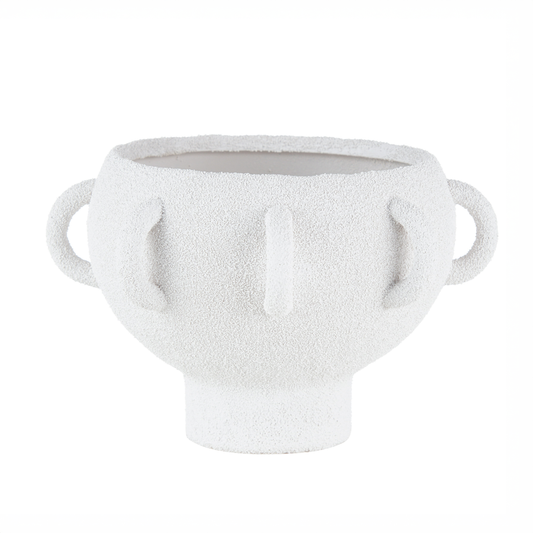 Textured Porcelain Serving Bowl with Multiple Handles Design