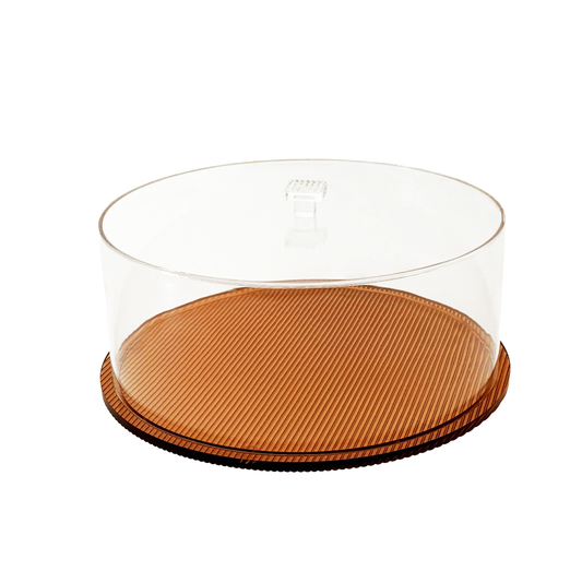 Amber Corrugated Lucite Cake Dome