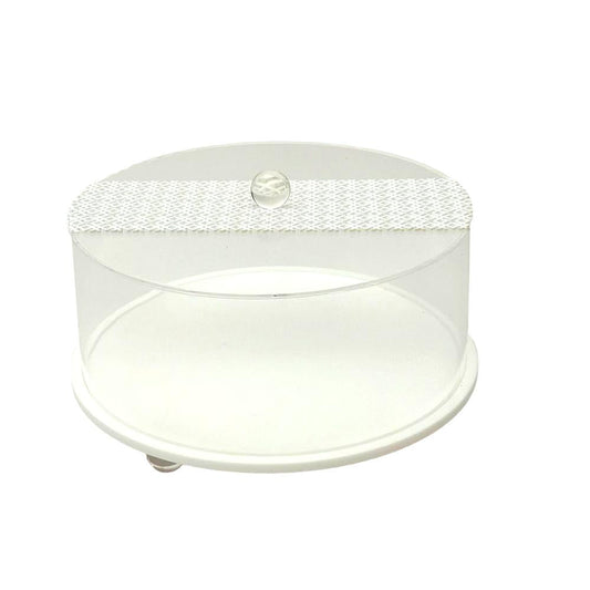 Lucite White Laser Cut Cake Dome