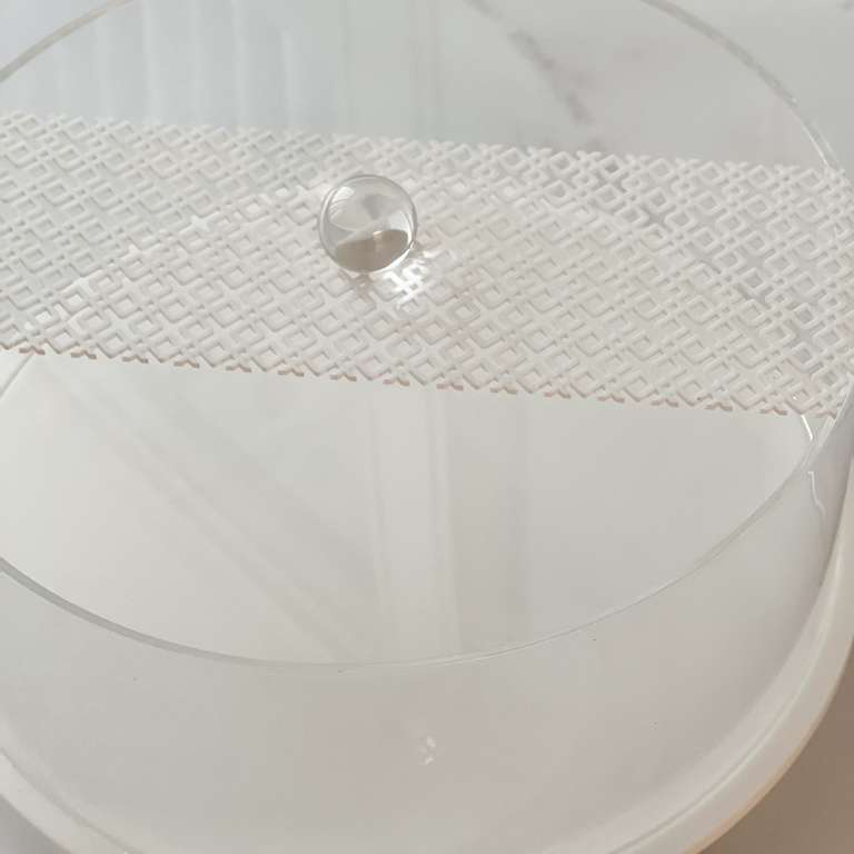Lucite White Laser Cut Cake Dome