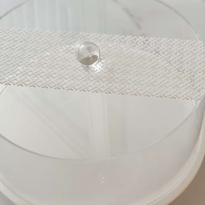 Lucite White Laser Cut Cake Dome