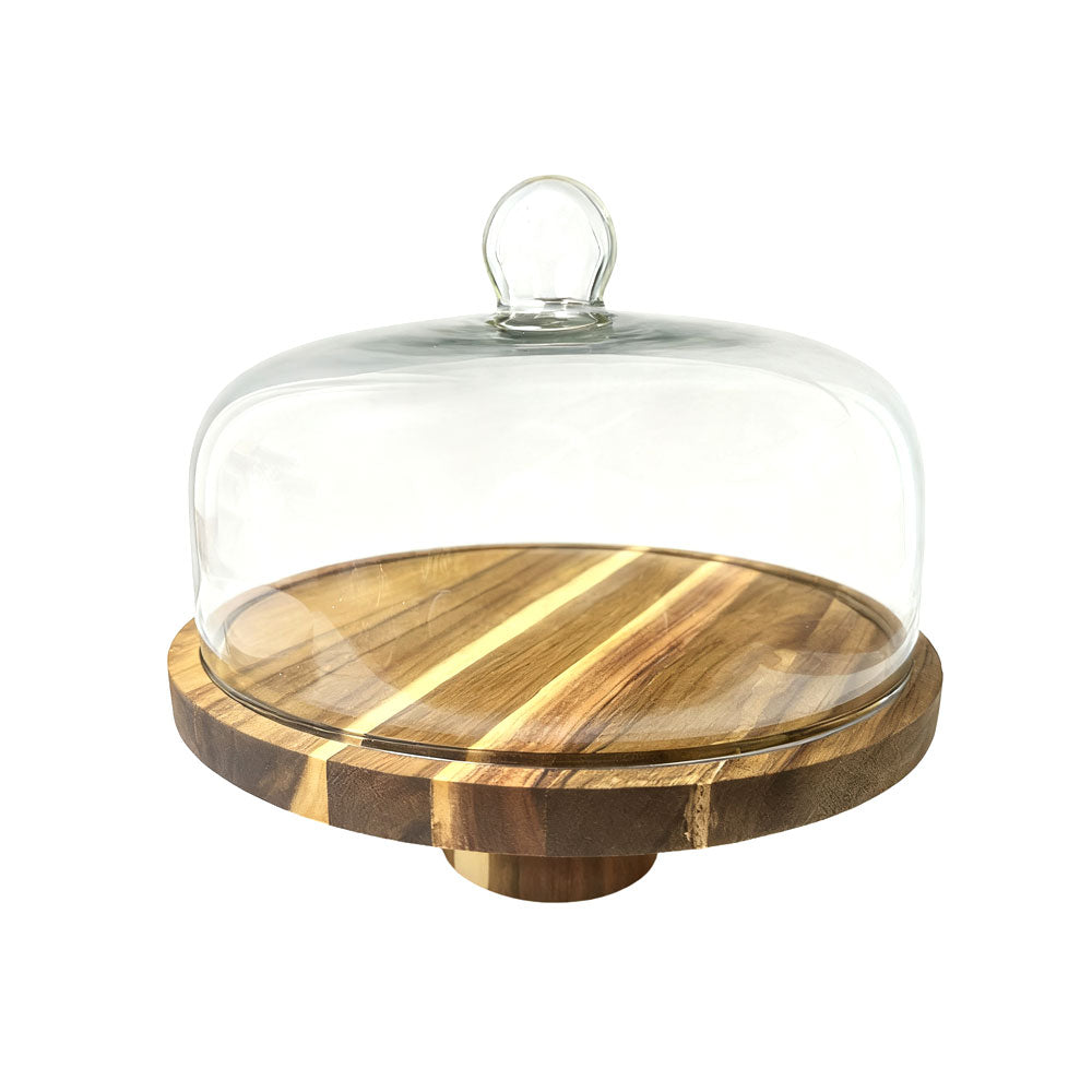 Rustic Wood Cake Dome on Pedastel