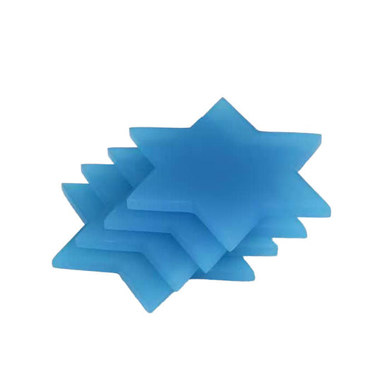 Resin Blue Swirl Star of David Coasters 4pk