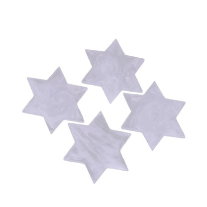 Resin White Swirl Star of David Coasters 4pk