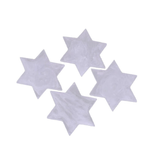 Resin White Swirl Star of David Coasters 4pk