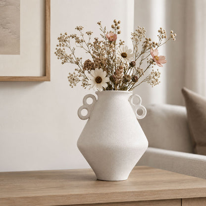 Ceramic Vase with Loop Handles Design