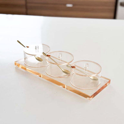 Amber Lucite Dip Bowls