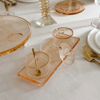 Amber Lucite Dip Bowls