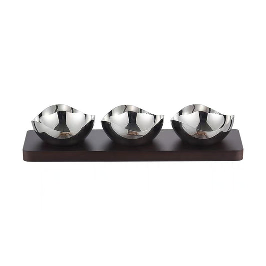 Petal Shaped Dip Bowls with Tray