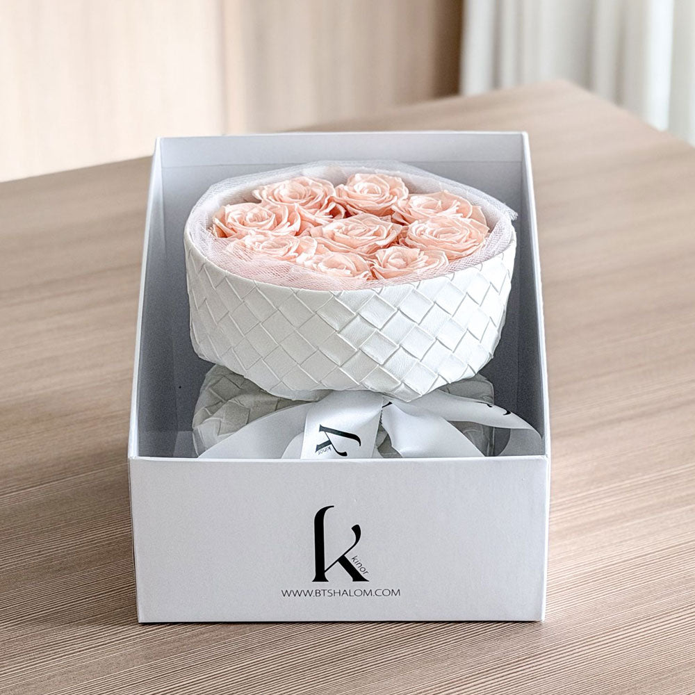 Leather Bouquet with Flat Head Roses