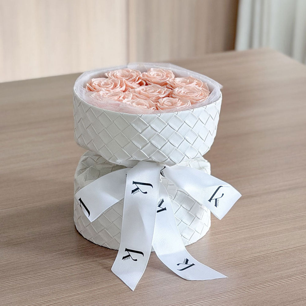 Leather Bouquet with Flat Head Roses