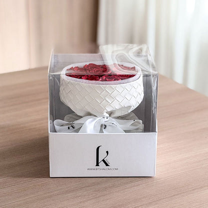 Leather Bouquet with Flat Head Roses