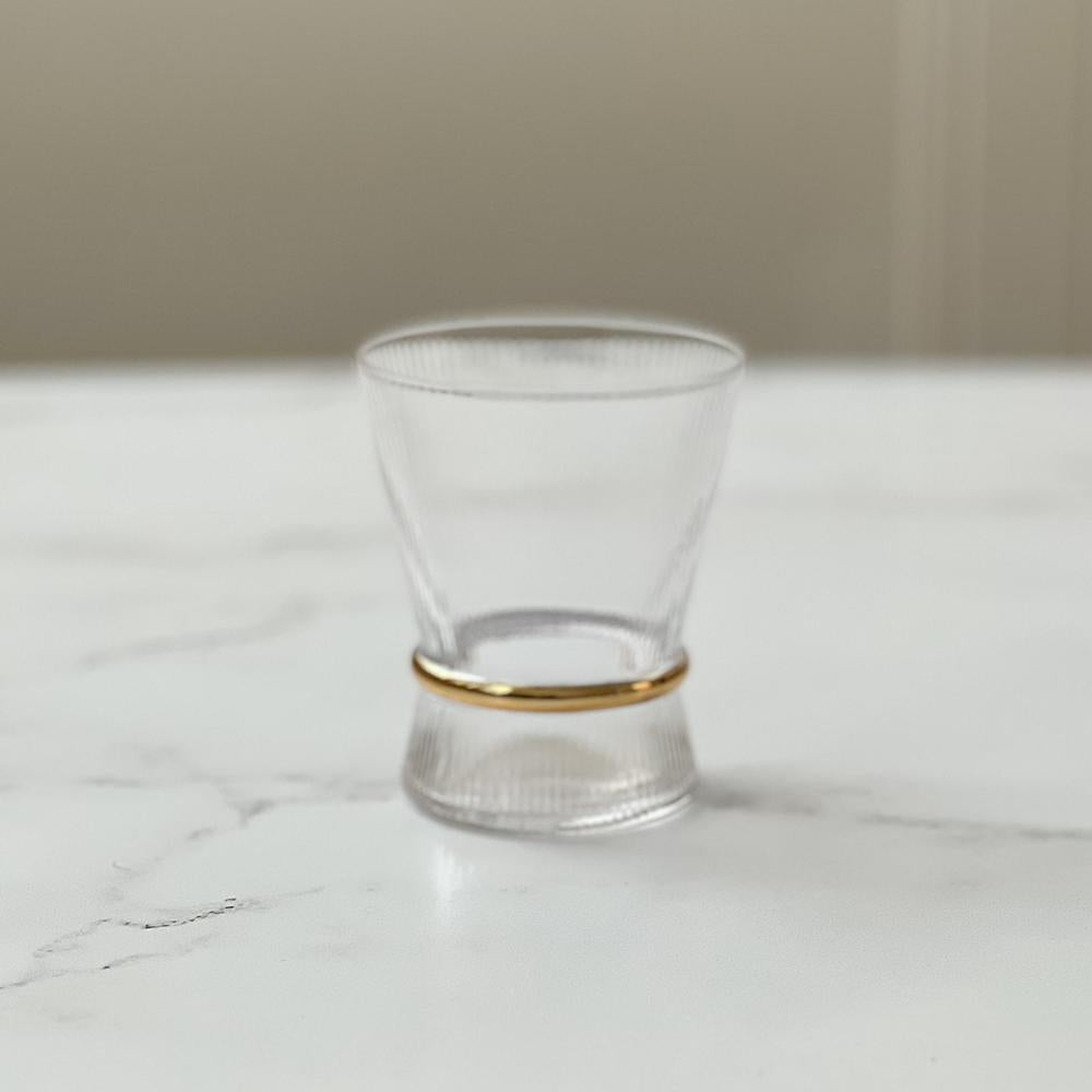 Ribbed Short Glasses with Band 6pk