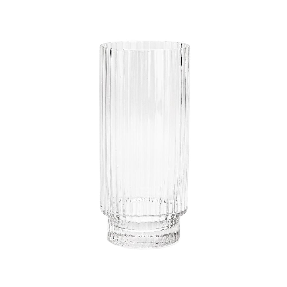Narrow Base Luxe Ribbed Highball Glasses 6pk