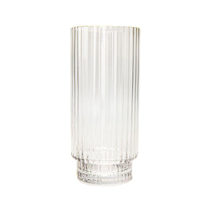 Narrow Base Luxe Ribbed Highball Glasses 6pk