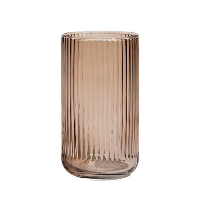 Amber Ribbed Highball Glasses 6pk