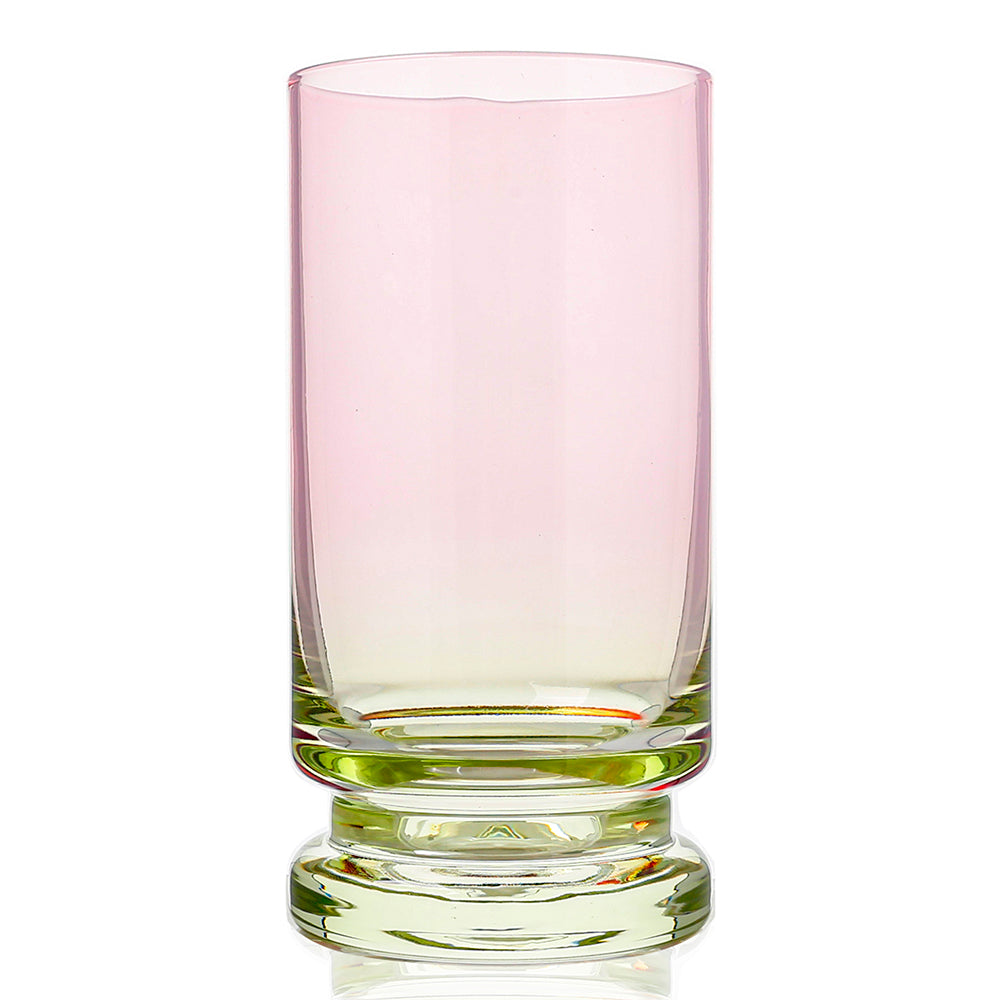 Pink & Green Highball Glasses 6pk